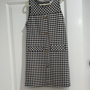 Zara Black and White Houndstooth Kids Dress